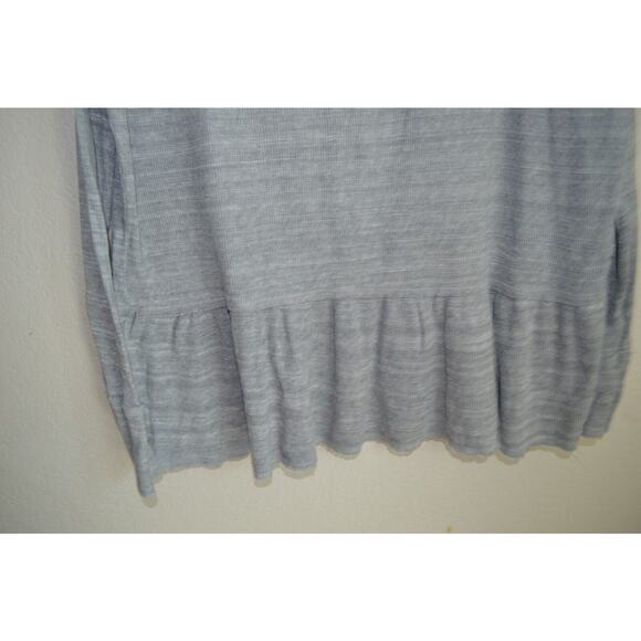 Free People We the Free Coastline Thermal Henley Peplum Tunic Top in Gray Size S - Picture 8 of 10
